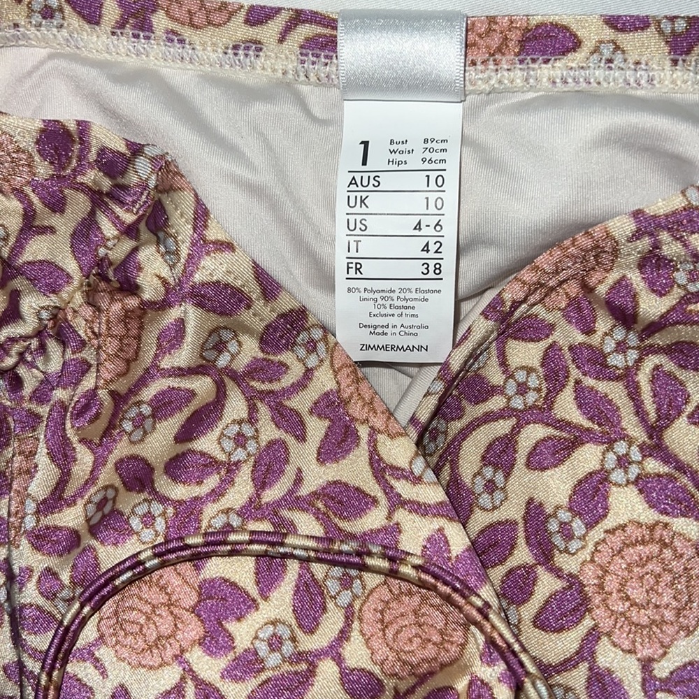 Zimmermann Purple and Pink Floral One-Piece Swimsuit - Picture 7 of 8